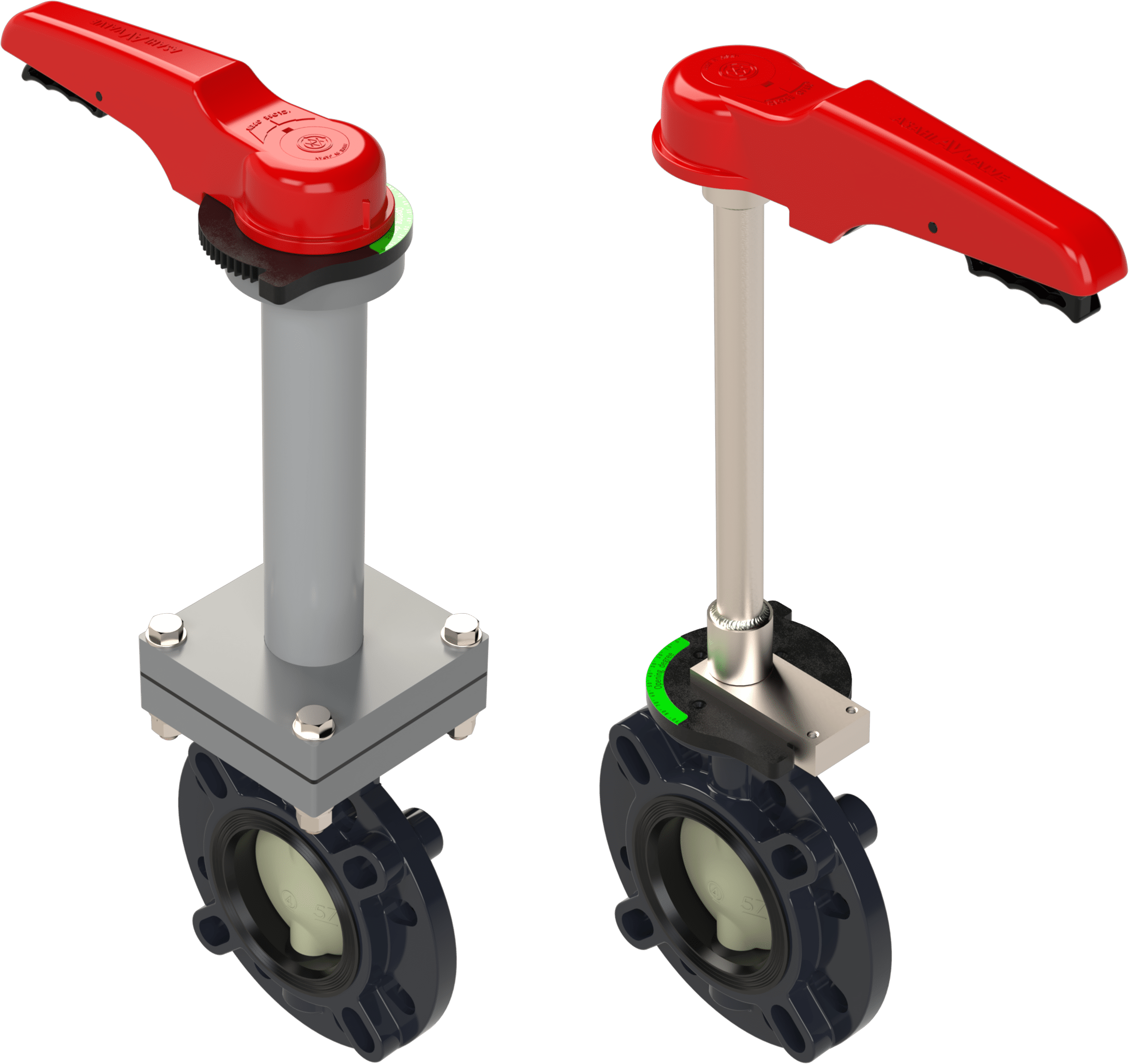 Butterfly Valves Single Piece and 2-Piece Stem Extensions